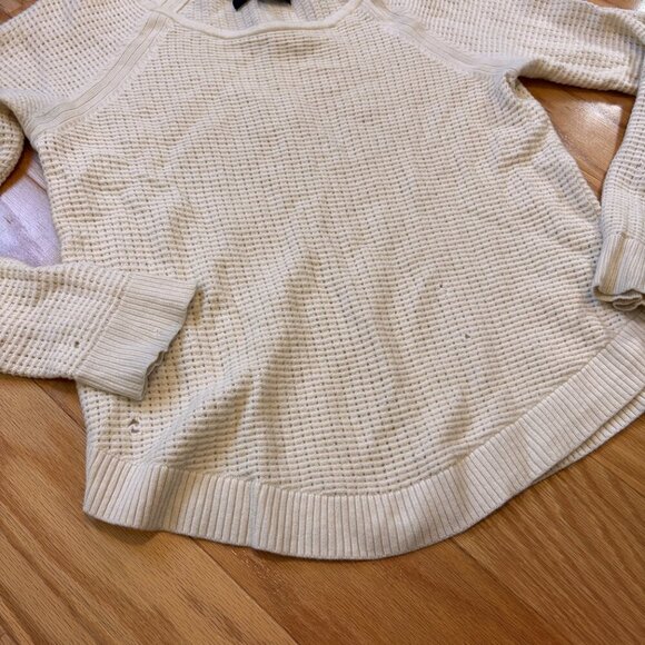 Rag & Bone M Cream Wool Cashmere Perforated Mesh Open Knit Pullover Sweater - Picture 2 of 8